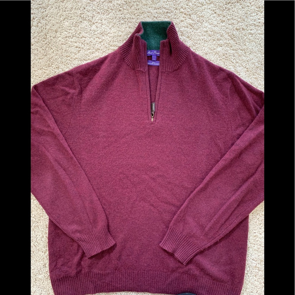 Alan Flusser 100% pure cashmere mens sweater sz L